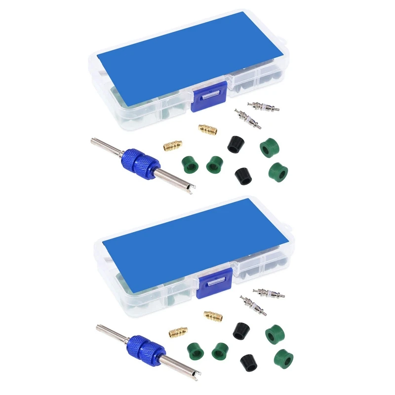 

142Pcs A/C Air Conditioning Valve Core R12 R134A Refrigeration Valve Core R12 / R134A AC Master Valve Core Repair Kit