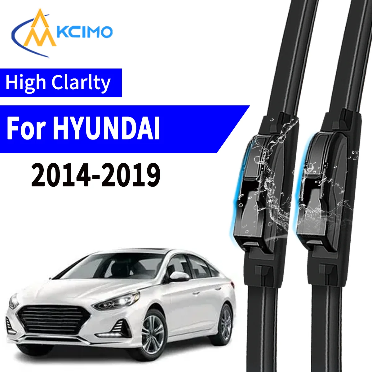 

2pcs Car Wiper For HYUNDAI Sonata vii saloon 2014-2019 Front Windscreen Wiper Blade Silent Soft Rubber