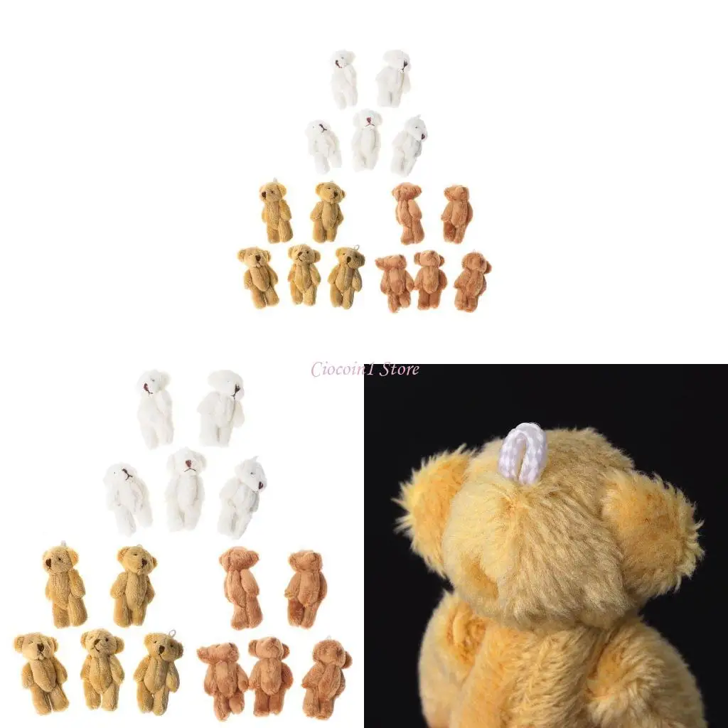 y1ub 5pcs 매력 펜던트 귀여운 박제 조인트 곰 지갑 배낭 어린이 호의