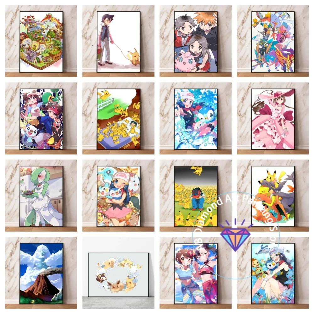 

Cute Pokemon Pikachu Ash Ketchum Square Round AB Diamond Painting Kit 5D DIY Cross Stitch Handmade Art Crafts Home Decor Gift