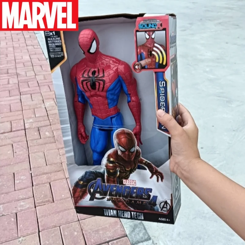 Caliente vengadores de Marvel juguete 30 cm regalos geniales Thanos Hulk Spiderman Capitán América Iron Man Thor Pantera Negra con sonido y luz