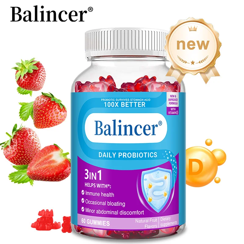 

Probiotic Gummies - Digestive Balance, Immune Health, Digestive Support Supplement - 60 Capsules