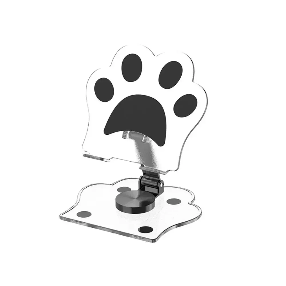 Stylish Cute Cat Paw Tablet Computer Stand Holder Rotatable Foldable Phone Desktop Mount Charger Compatible Acrylic Bracket Vlog
