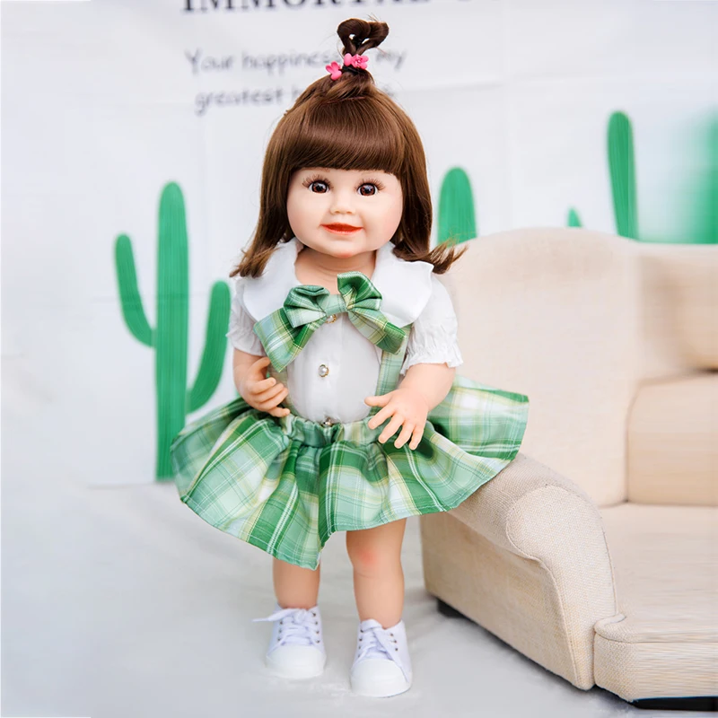 22 inch 55cm Reborn Baby Doll Full Body Silicone Waterproof Toddler Girl Doll Princess Lifelike Sof Touch Toy Christmas Gift