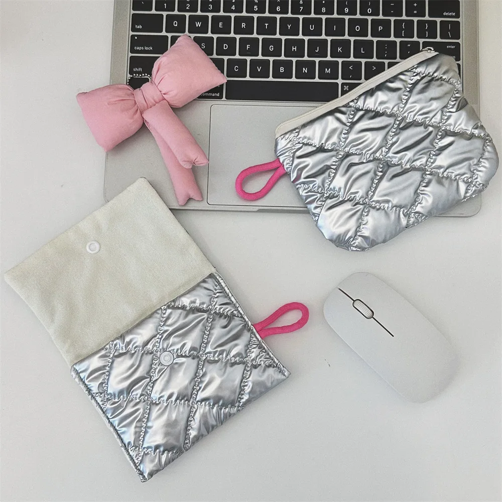 Silver Small Travel Cosmetic Lipstick Earphone Storage Bag Purse Women Portable Mini Makeup Handbags Wallet Pouch Bags Organizer