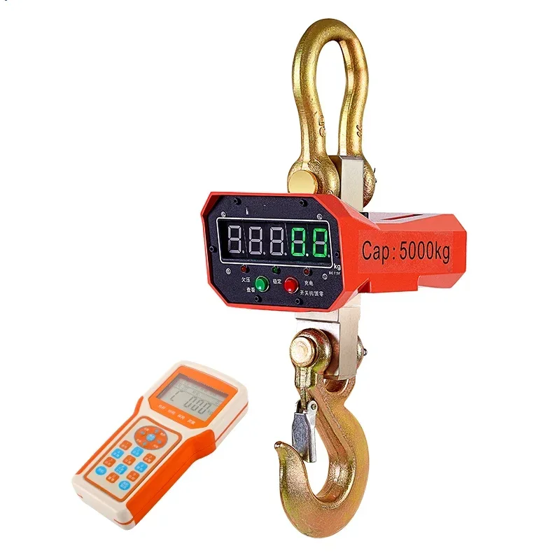 5T/5000kg OCS digital lifting scale red or green display aluminum shell wireless remote control Industrial weighing crane Scale