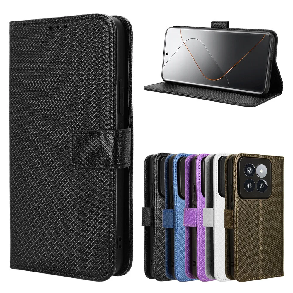 Funda protectora de cuero para Xiaomi Mi 14, funda con tapa para Xiaomi Mi 14 Pro Mi14, billetera con soporte para tarjeta, Coque para teléfono