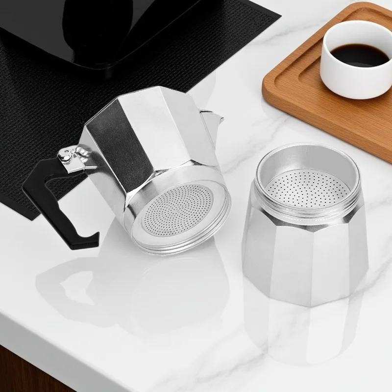 Moka Pot-cafetera italiana Espresso, cafetera Geyser de aluminio, tetera, estufa para Latte, accesorios clásicos para Ba