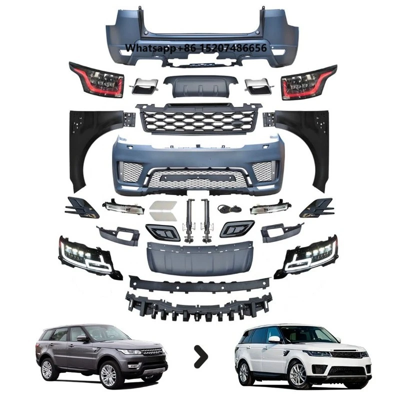 2022 New Design Body Kit  L494 14-17 Upgrade to 2020 Material Front+Rear Bumper with Fender Lamp