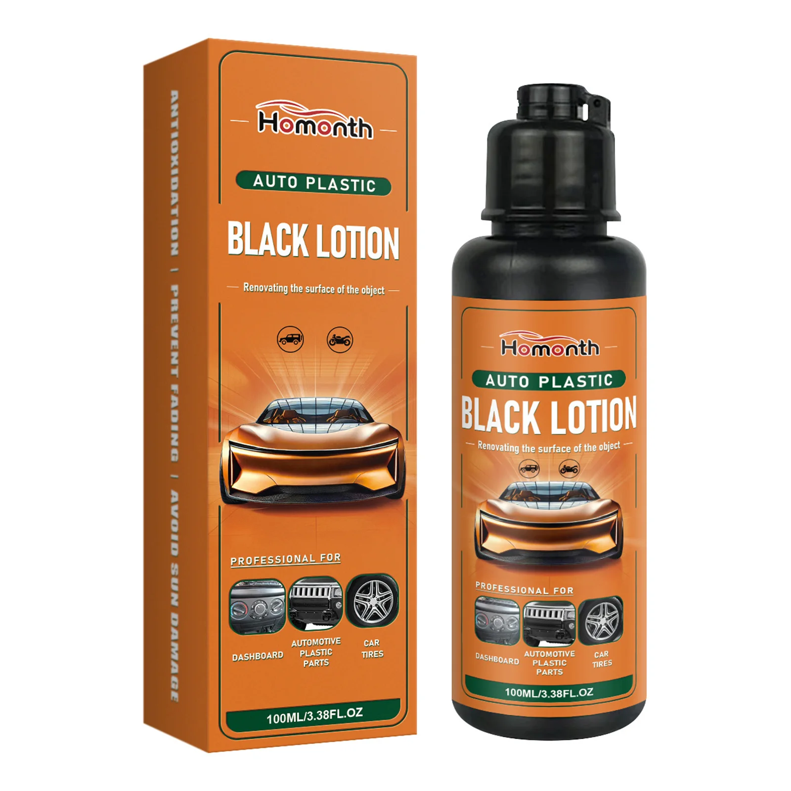 100ML Powerful & Multipurpose Car Cleaner Safe Auto Detailing Supplies for Restore The Luster Faded Plastics and Rubber