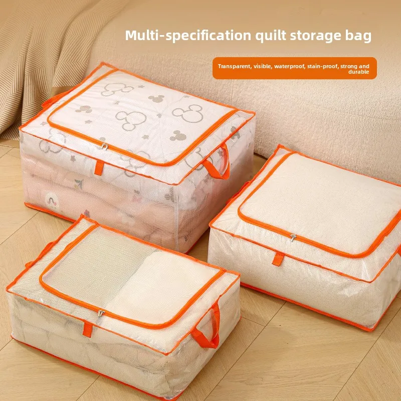 Sac de rangement pour couettes grande capacité - Organisateur pour dortoir et chambre - Visible, anti-poussière, anti-humidité - Pour déménagement de vêtements
