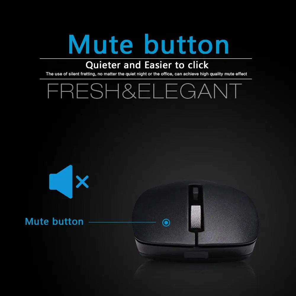 HP S1000 PLUS Wireless Silent Mouse Optical Portable Mini Mute Button Mice for Computer Notebook Laptop PC