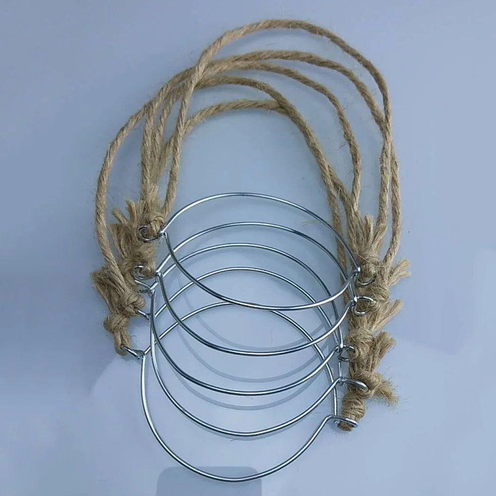 

6Pcs Mason Jar Rope Handles Tinplate Twine Mason Jar Hangers Easy Install for Regular Mouth Canning Jars Kitchen Home Decor