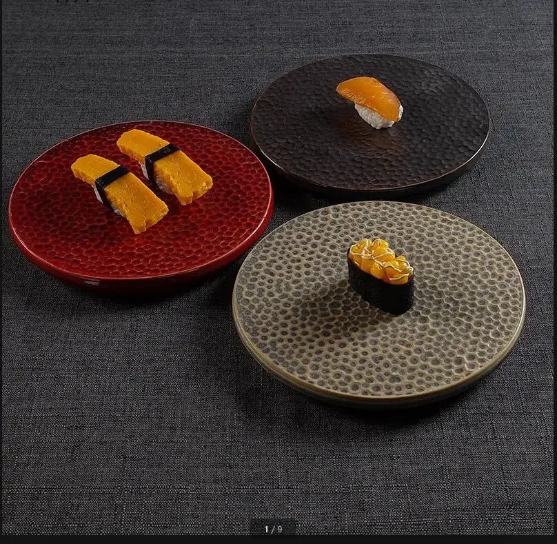 

Round Ceramic Plate Honeycomb Dinner Plate Sushi Dish Sashimi Plates Fruit Tray Dessert Bowl Dim Sum Dish Western Plates Dish