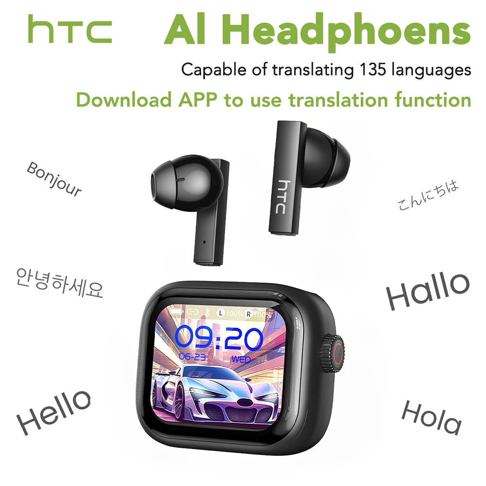 Image of 2026 HTC NE40 Bluetooth-Kopfhörer TWS Sport-Wireless-Ohrhörer KI-Sprachübersetzer In-Ear-Ohrhörer mit Geräuschunterdrückung und Mikrofon