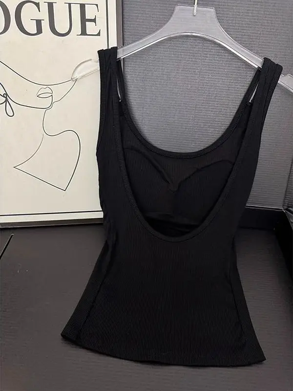 

Американский Sle, сексуальная девушка, бальная майка, женская летняя новая высококачественная жилетка с U-образным вырезом, модный жилет для поездок на работу