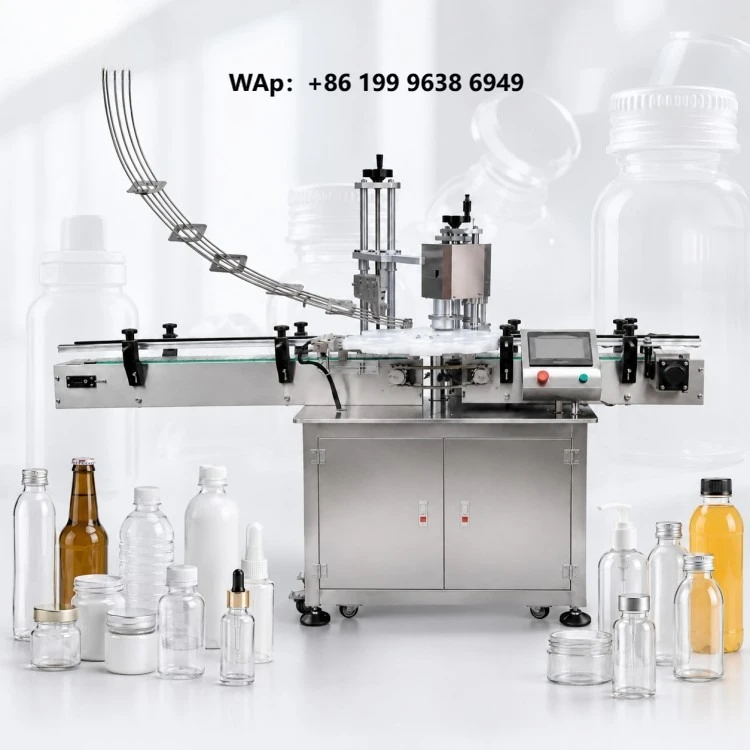 Full Automatic Capping Machine With Cap Feeder,Cosmetic Bottle Cap Screwing Closing Manufacture Machines Price for Sal