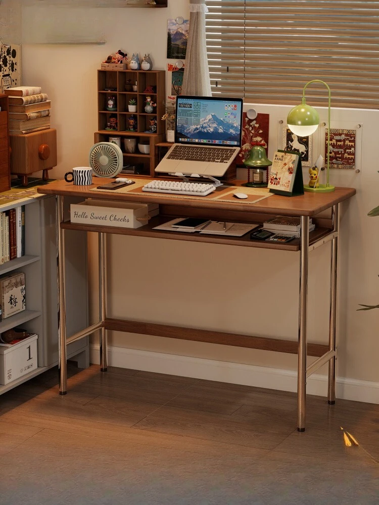 

Medieval solid wood desk home student rental room very narrow computer desk desk small apartment makeup