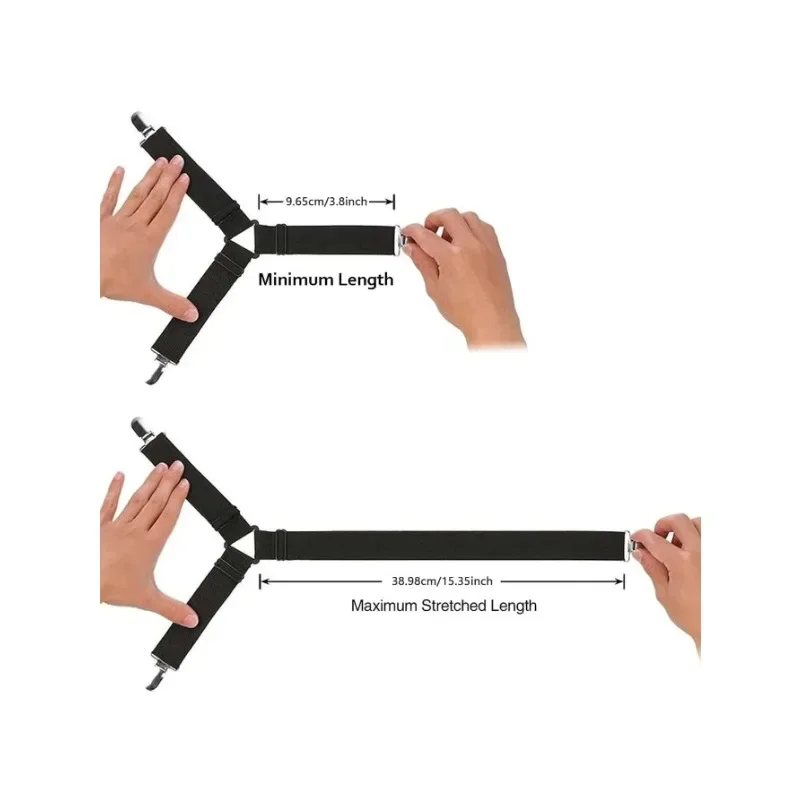 4 مشابك ملاءات سرير مثلثة، مشابك ملاءة سرير، أشرطة ملاءة سرير قابلة للتعديل، مشابك مرتبة، مناسبة لأغطية المراتب #6