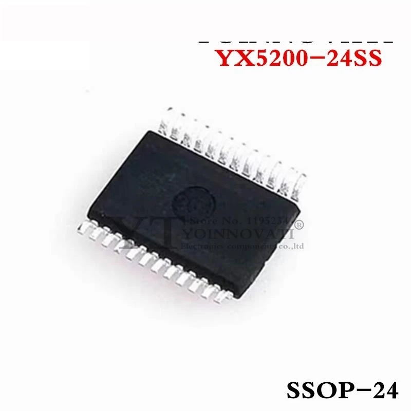 10pieces YX5200-24QS YX5200 Serial mp3 spots feature MP3 programs can be linked to U disk TF card SD card chip YX520024SS