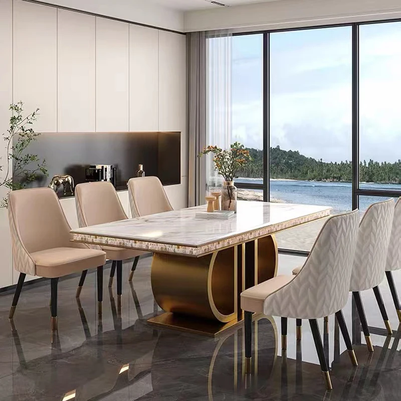 modern dining table set luxury rectangular dining room table and chair dining table set marble top