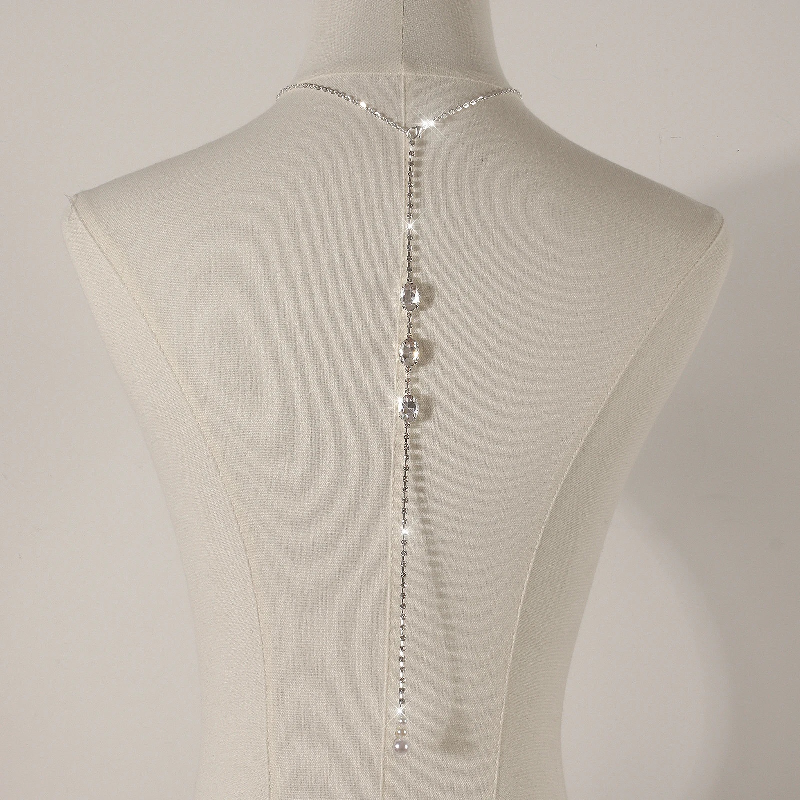 1 سلسلة خلفية نسائية فاخرة وأنيقة من حجر الراين مناسبة لفستان حفلات الملهى الليلي المتطابق مع سلسلة الجسم #2