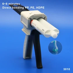 50MLSyringe AB Glue Direct Bonding Polypropylene Propathene PP Polyethylene PE HDPE Plastics Metal 3010 Bonded PA PTFE Adhesives