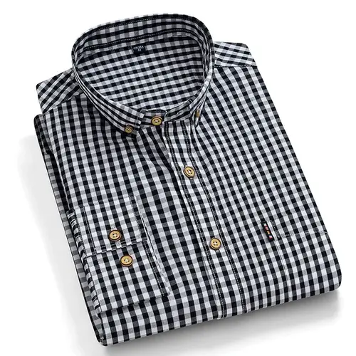 New In Shirt 100%Cotton Fashion Long Sleeve Shirts for Man Slim Fit Formal Plian Shirt Soft Casual Office Designer Plaid Clothes - Image 10