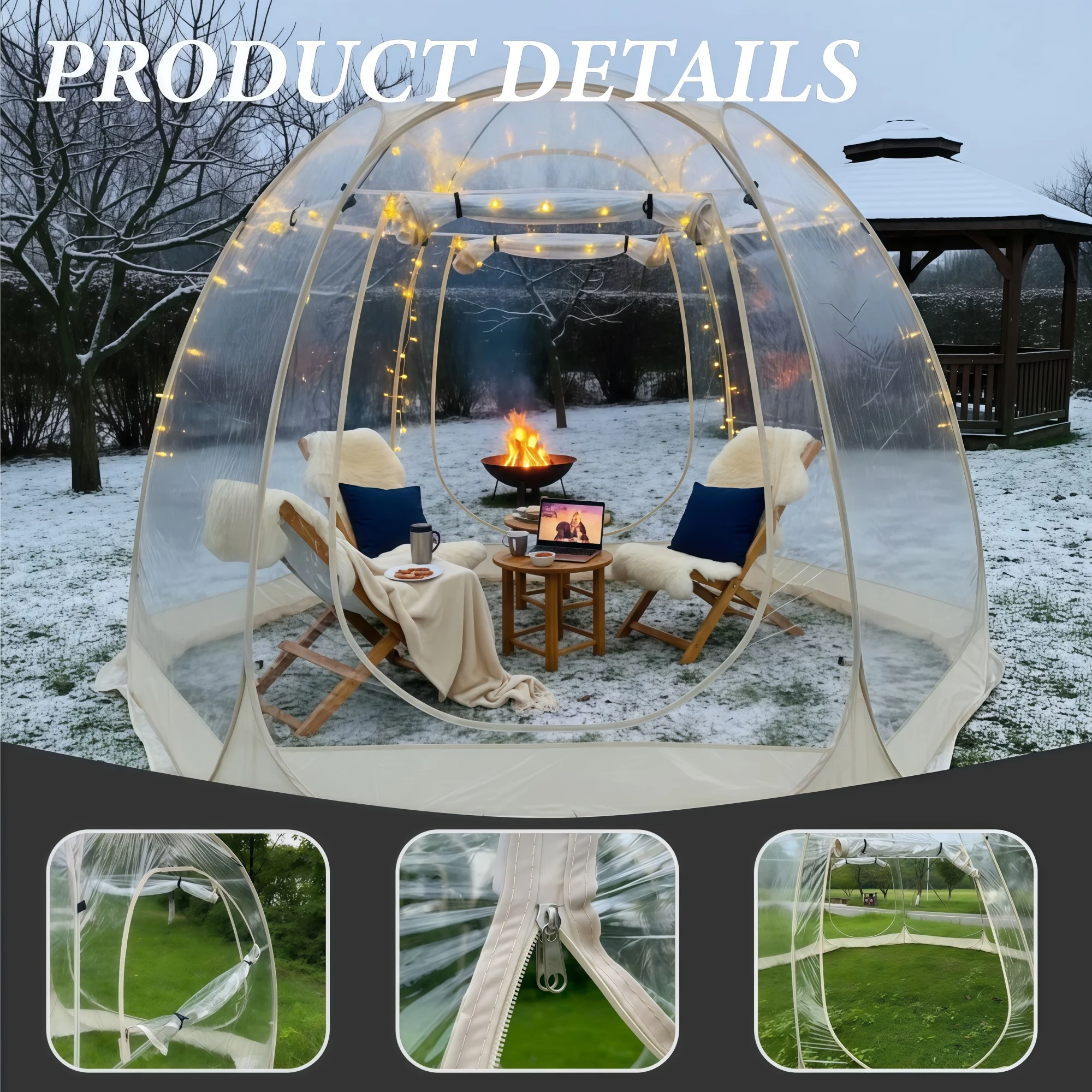 Clear Bubble Tent Dome Style, Instant Pop‑up Shelter for Outdoor Hobbyists, See‑Through Tent for Courtyard Gathering Events