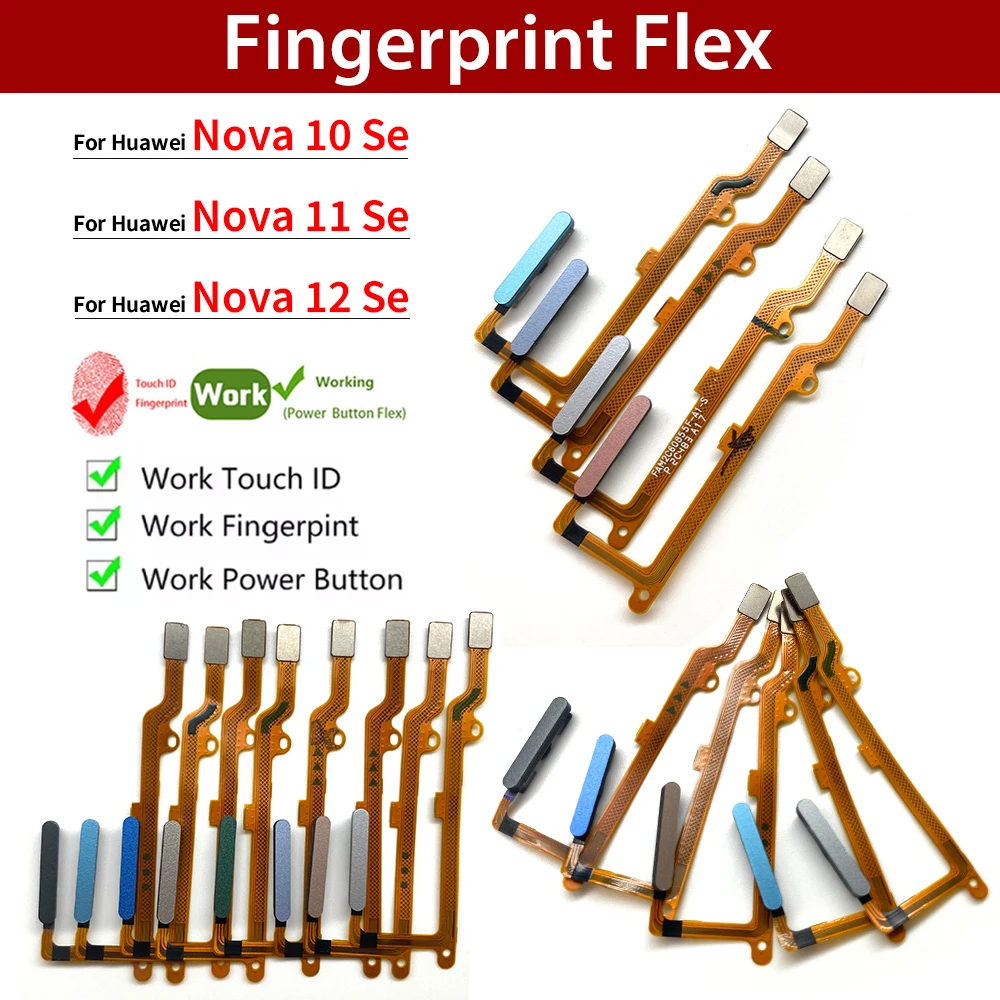 

20Pcs/Lot Great Fingerprint Sensor Scanner For Huawei Nova 10 Se 11 Se 12 Se Touch ID Connect Home Button Flex Cable Parts