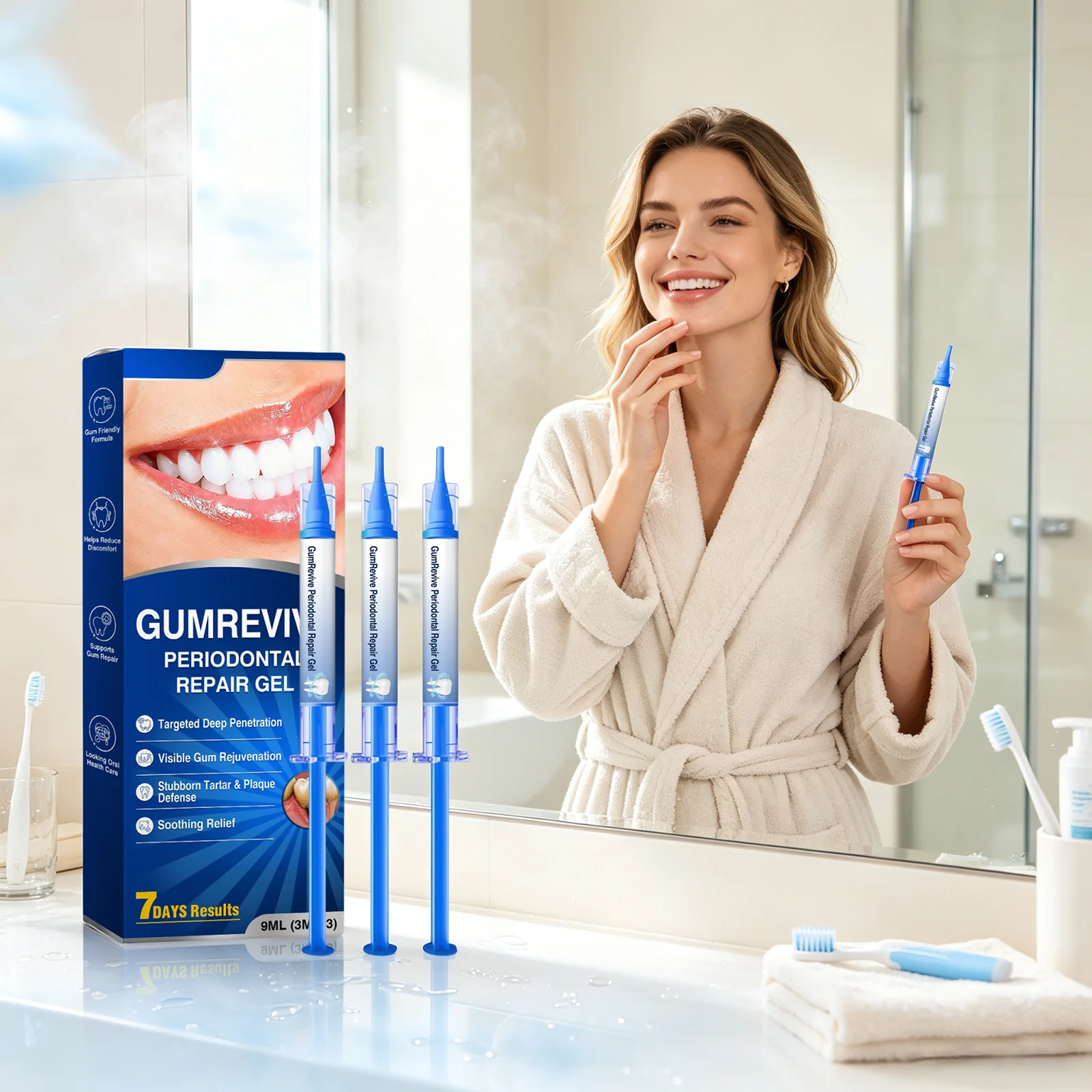 Gum Care Repair Gel Deep Clean Remove Tooth Stains Freshen Breath Plaque Removal Soothe Gum Discomfort Protect Enamel Portable