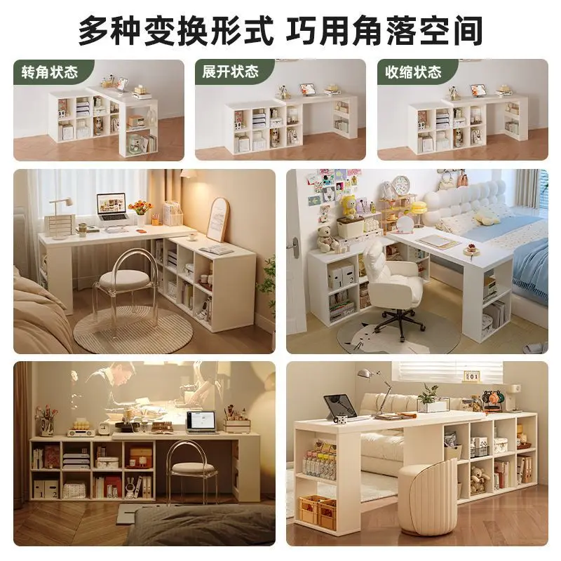 Single-side support  corner desk, writing  corner all-in-one desk, bedroom computer desk