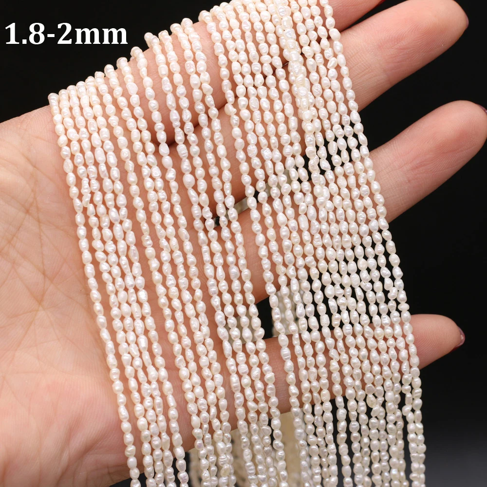 1.8-2mm Delicate Small Rice Pearl Natural Freshwater Pearls Spacer Beads for Jewelry Making DIY Necklace Bracelet Accessories