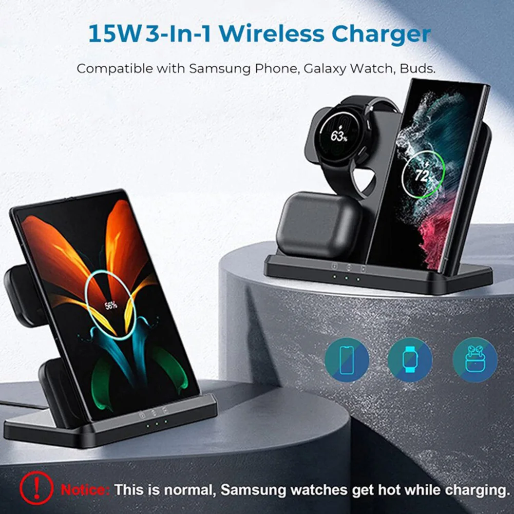 

Mutlifunctional Wireless Charger Non-Slip Base Quick Phones Charger Efficient Sensing Phones Charger For Room Offices Home