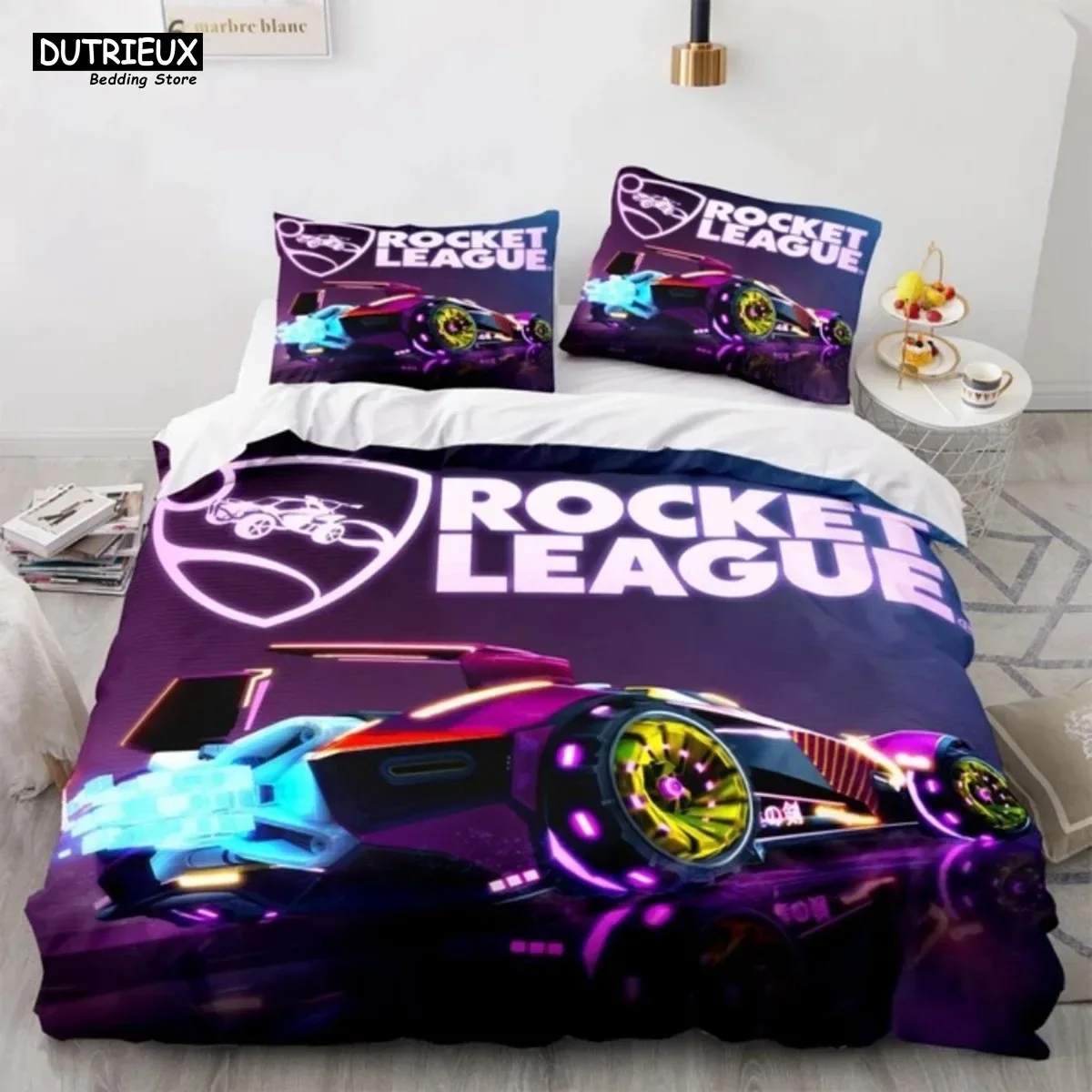 

Одноместный комплект постельного белья Rocket League America Car Gaming Постельное белье для мальчиков и подростков Double Twin Queen King Size Пододеяльник с наволочкой
