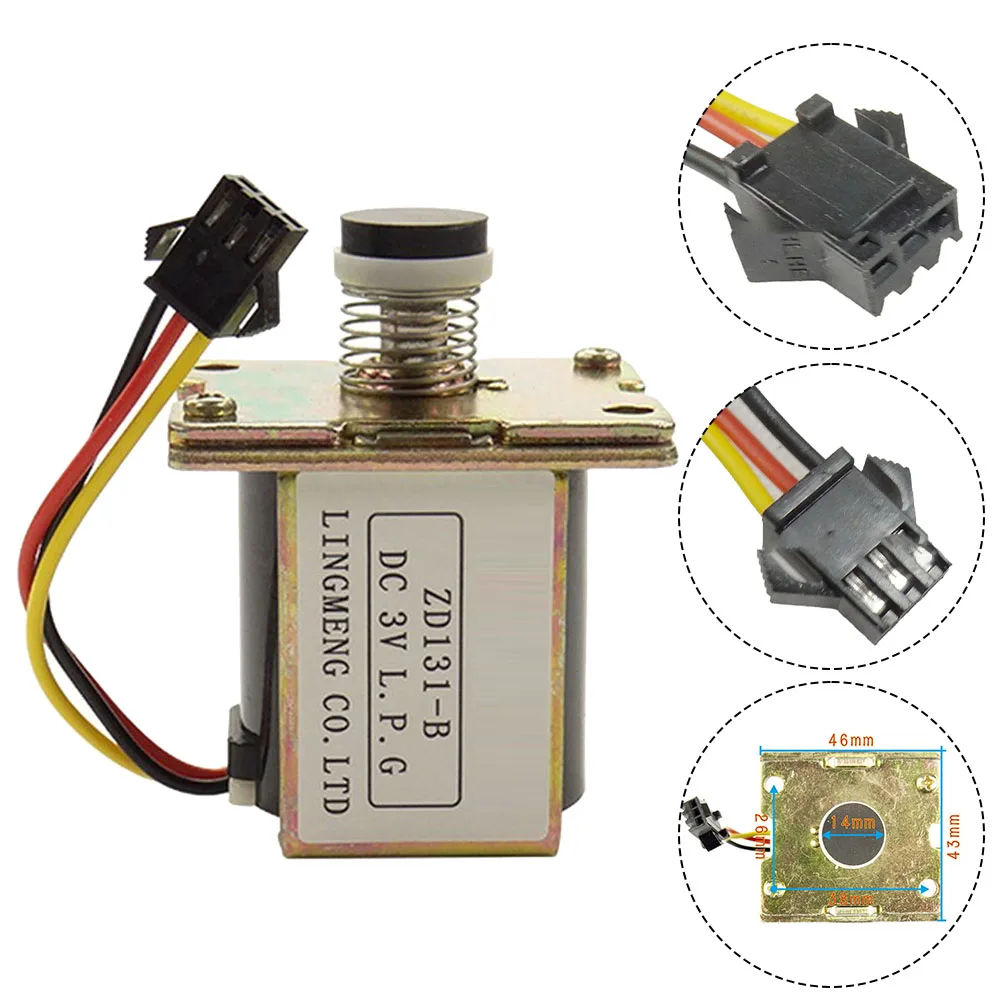 Water Heater DC 3V ZD131-B Solenoid Valve Metal Self-priming Solenoid Valve Most Gas Water Heater Accessories 46*43mm