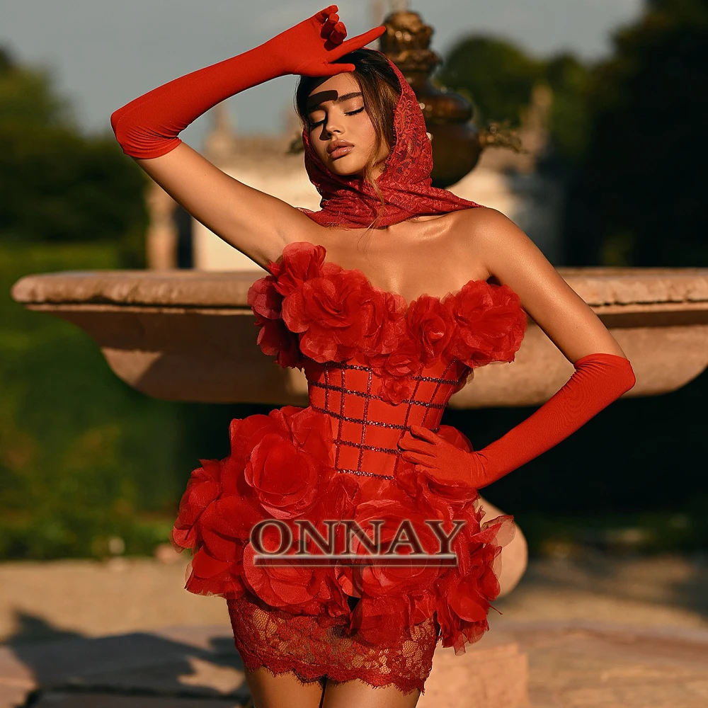 

Элегантные платья для встречи выпускников с 3d цветами по индивидуальному заказу, короткое коктейльное платье для свадебного гостя в Саудовской Аравии на заказ, Vestidos De Noche