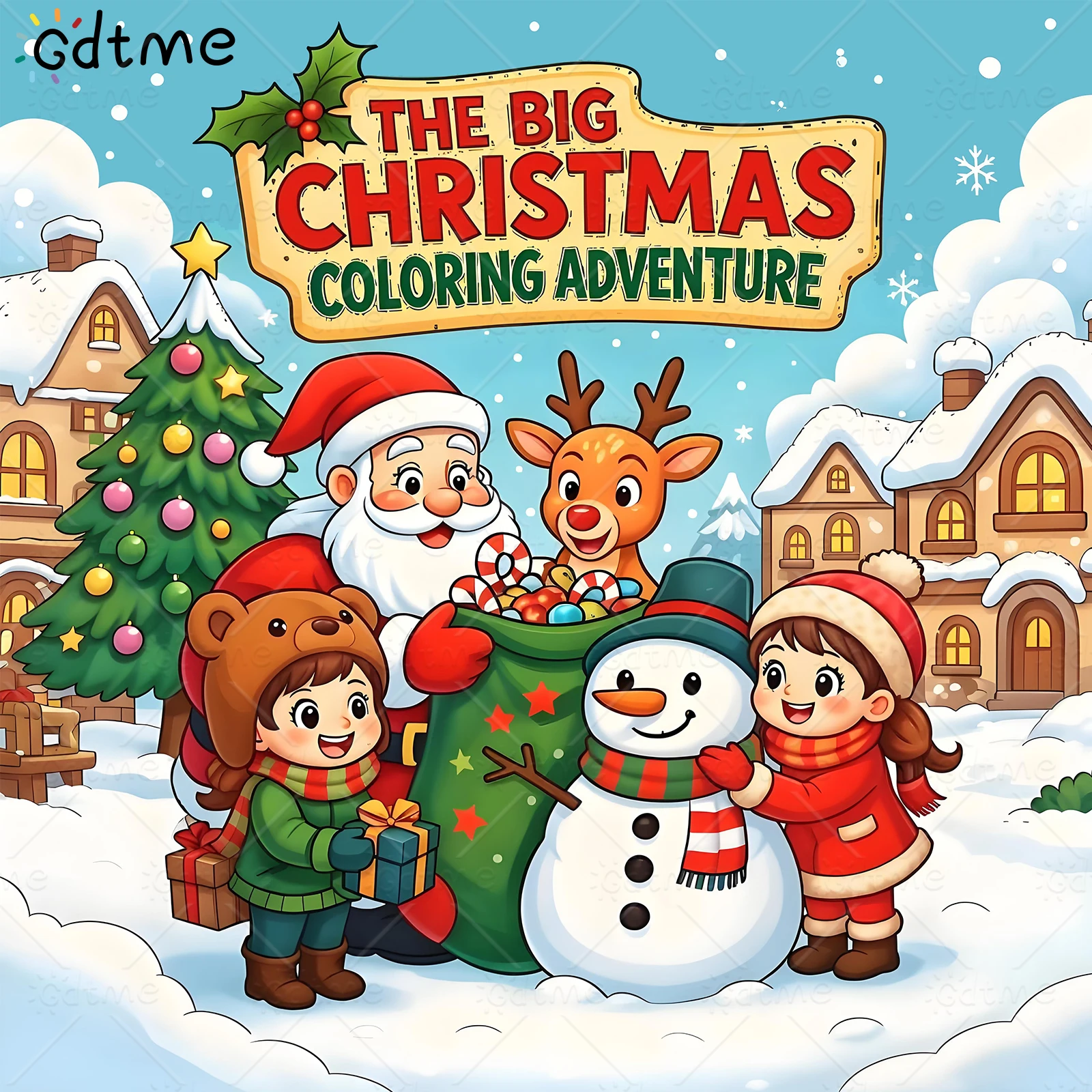 THE BIG CHRISTMAS Coloring Book -Thick Paper for Adults Teens - Stress Relief Creative Cute Drawing Book DIY Gift Idea ﻿