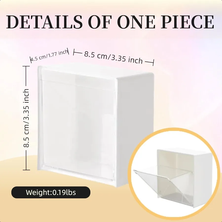 Qtip Holder Wall Mount for Cotton Swabs Balls Pads Hair Ties Floss Picks Small Plastic Bathroom Wall Organizers and Storage Set