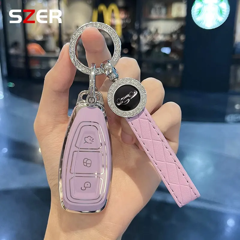 TPU Auto Smart Key Case Cover Shell für Ford Focus 3 4 st Mondeo mk3 mk4 Fiesta Fusion Kuga Ecosport Fob Schlüssel bund Zubehör