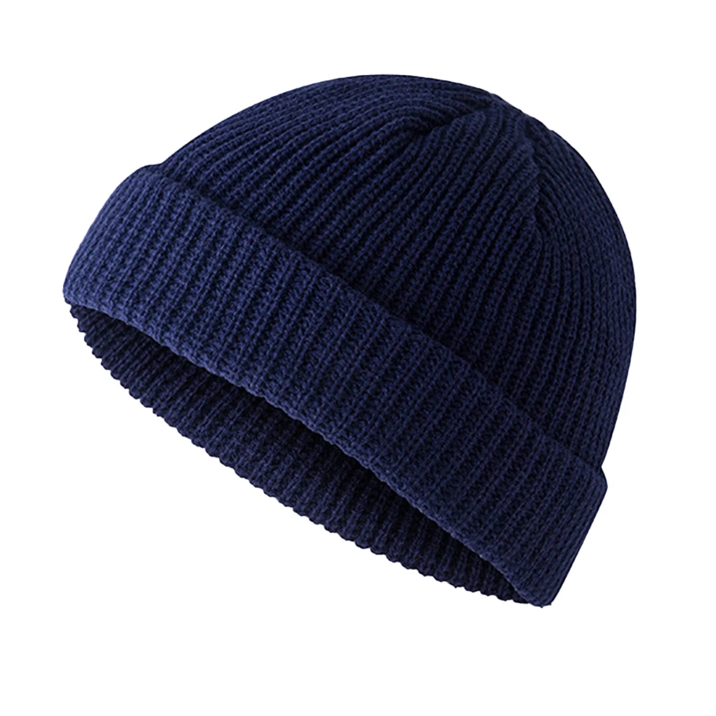 Hat Comfortable Good Elasticity Lightweight Fisherman’s Brimless Caps Knitting Design Crimpable Headgear Ginger