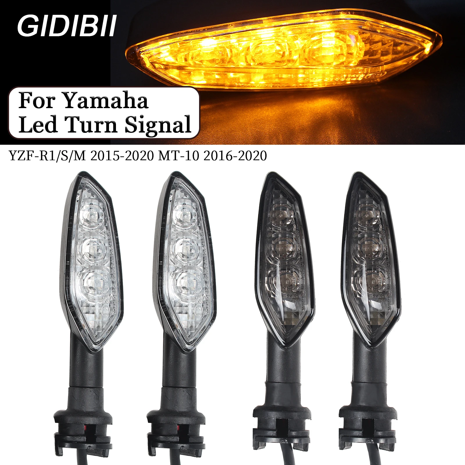 

1 Pair Motorcycle Turn Signal Light Indicator Lights LED Blinker For YAMAHA YZF-R1 S M 2015-2020 MT-10 2016 2017 2018 2019 2020