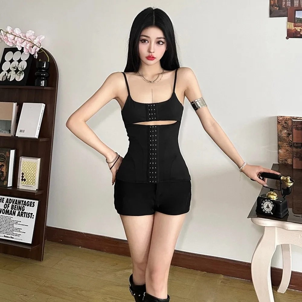 SylCue Fashion Hollow Vest Women Sling Off Sleeves Backless Skinny Stretch Hot Chick Street Hipster Atmosphere Style Outfits image 6
