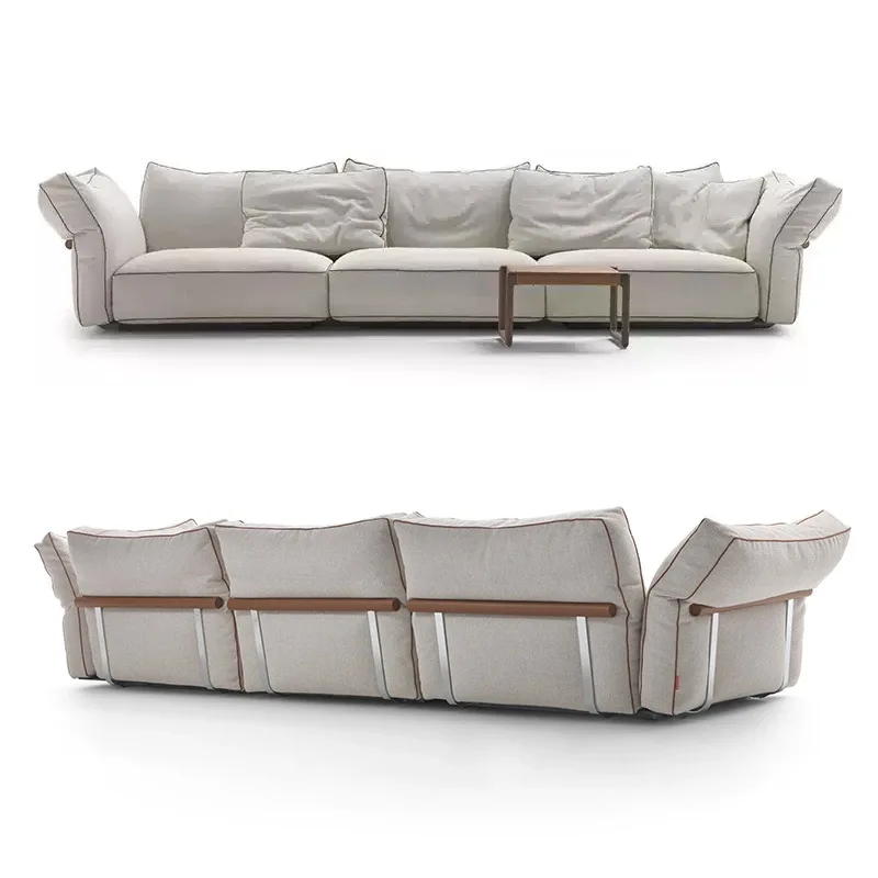 

Fabric sofa living room 2025 new Italian light luxury Flexform designer straight Carmelo sofa