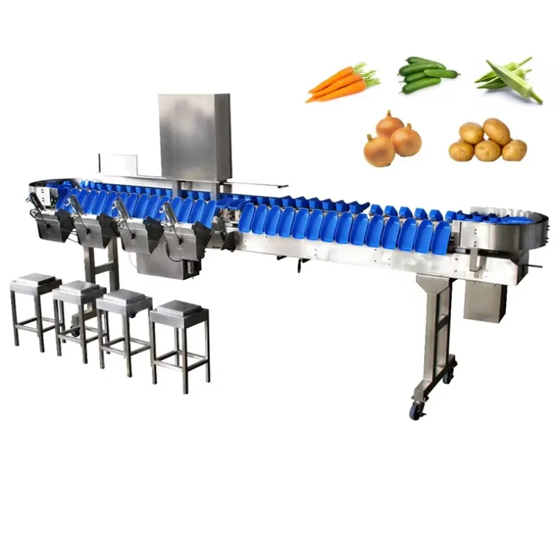 Rotary Tray Type Weighing Machine Vegetable Sorting Fruit Weight Grading Machine 304 SS Veg Retail Shops