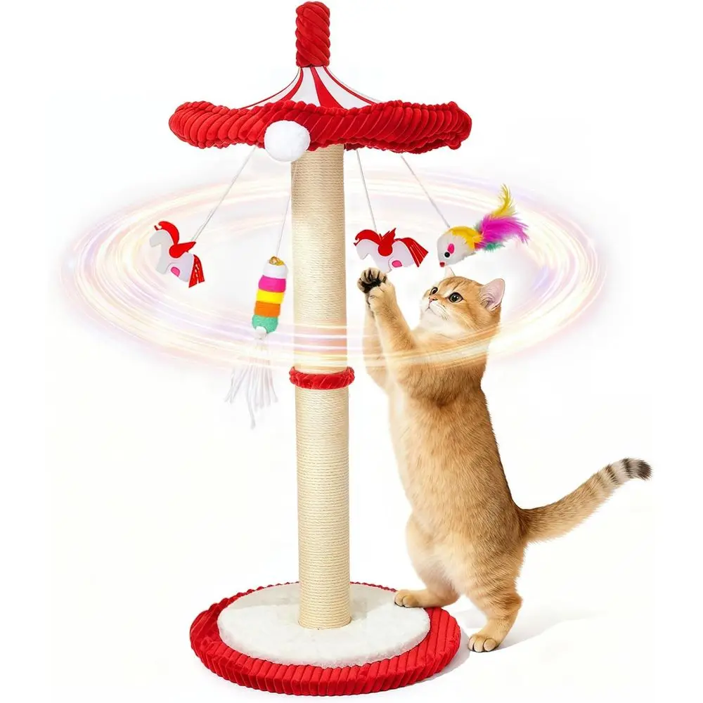 

39 Tall Rotating Top Scratching Post & Interactive Cat Toy