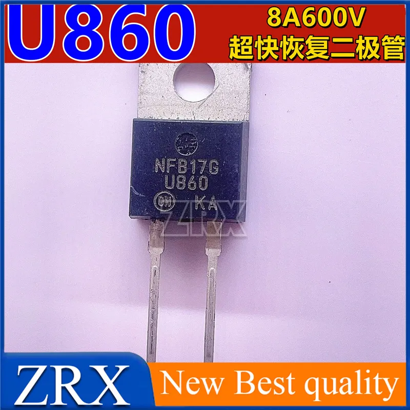 

5 шт./лот, новинка на складе, диод со сверхбыстрым восстановлением MUR860 U860, 8 А/600 В, сквозное отверстие T0-20;