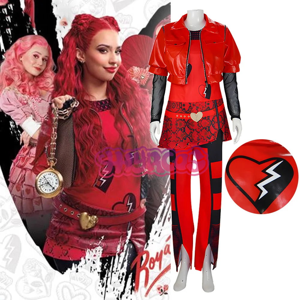 Descendants 4 Halloween Red Cosplay Costume Descendants Queen Of Hearts' Daughter Red Uniform Set The Rise Of Red Princess Full