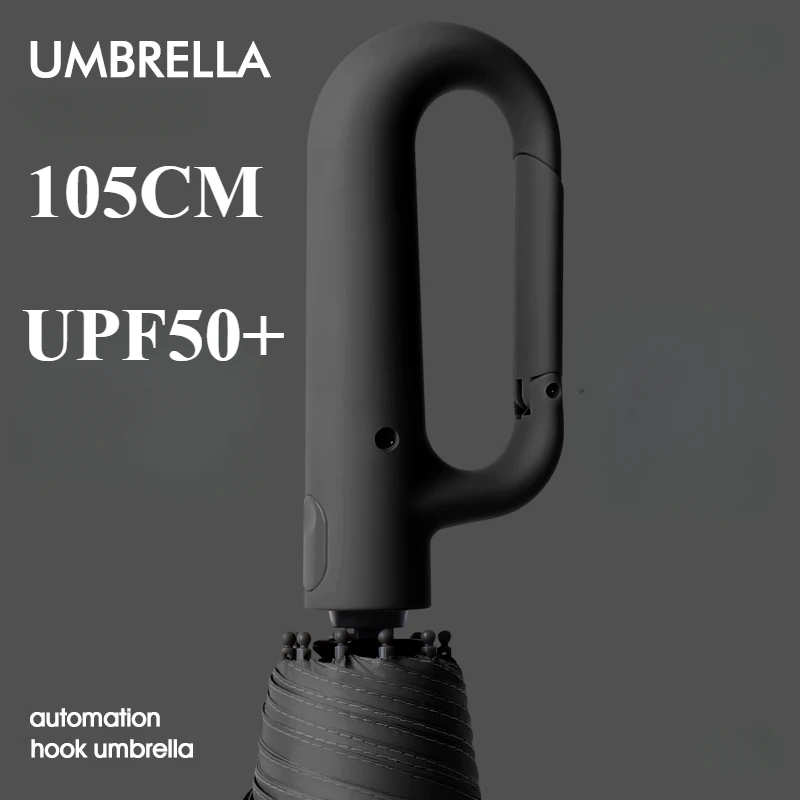 Windproof Strong 105CM Reinforced Automatic Folding Umbrella for Men Large Buckle Handle Wind and Water Resistant