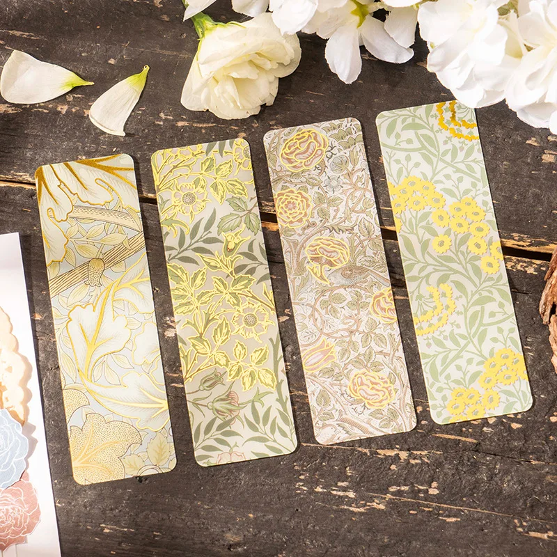 5 Pcs William Morris Series Bookmark Colorful PVC Matte Reading Book mark Retro Book Page Marker Stationery Supplies